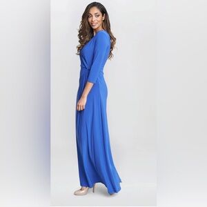 Fashion Double Heart Elegant Blue Maxi Dress